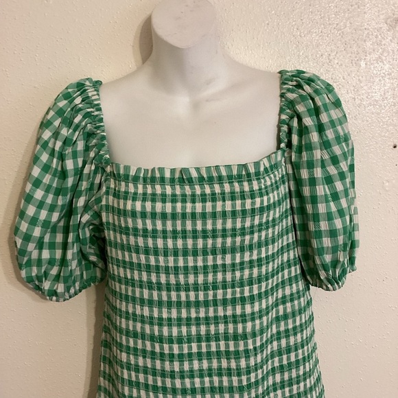 D D Dakota By Steven Madden Picnic Vibes Green Gingham Mini Dress Size Large - Picture 1 of 10